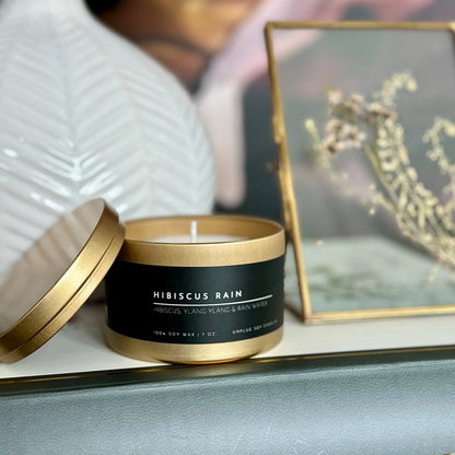 Matte Gold Tin Candle
