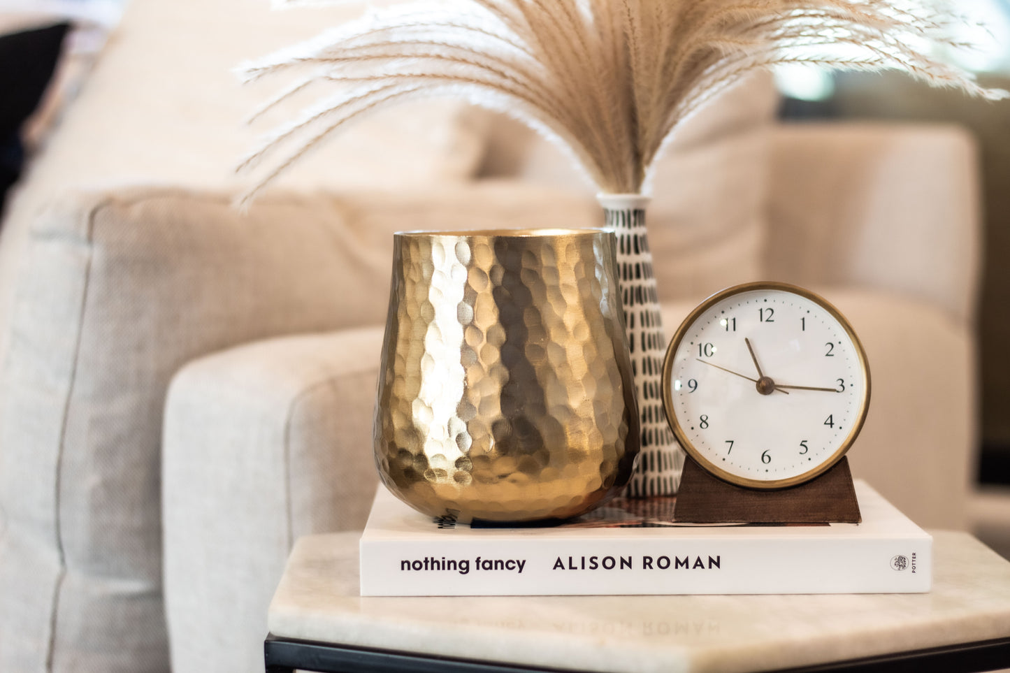 Gold Hammered Candle