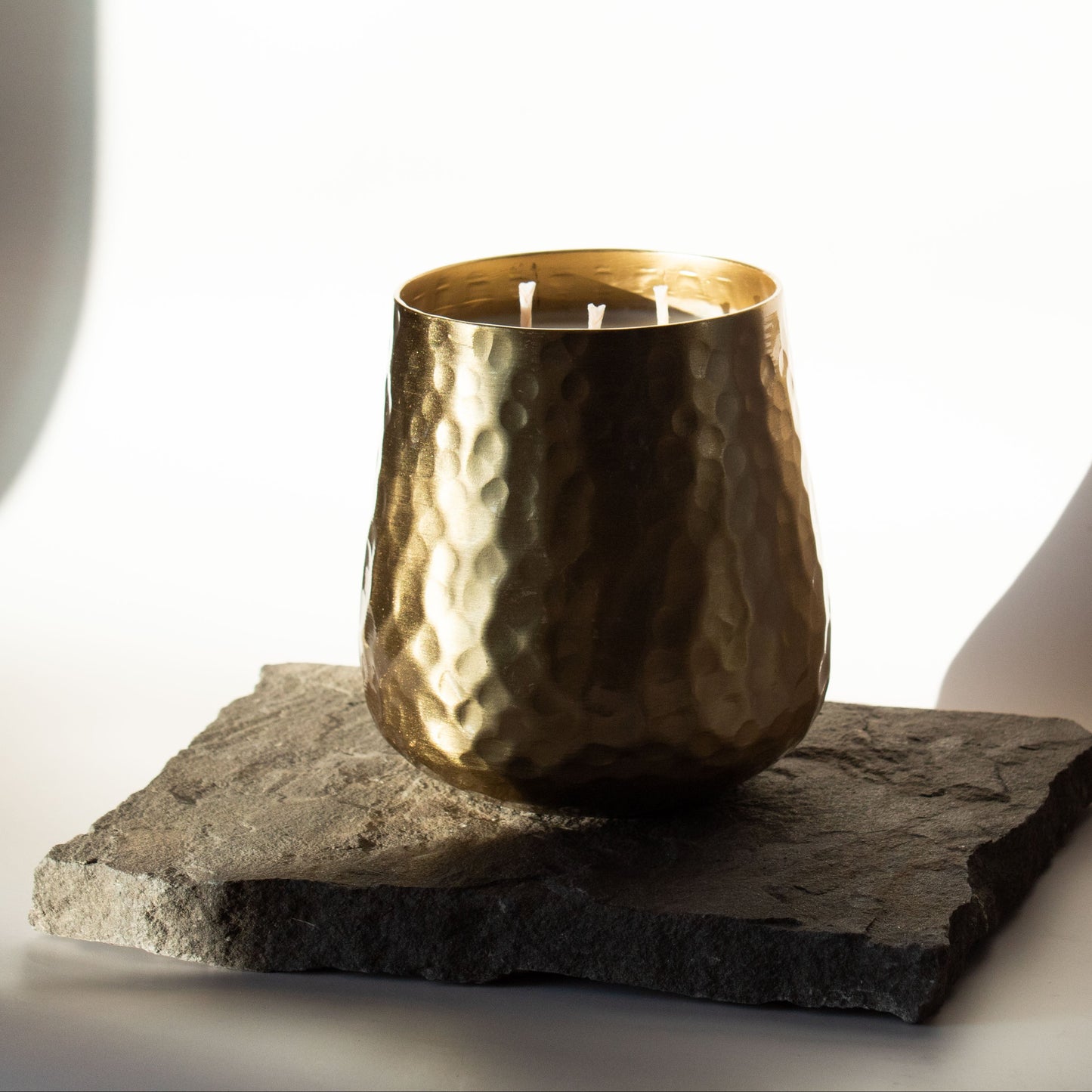 Gold Hammered Candle