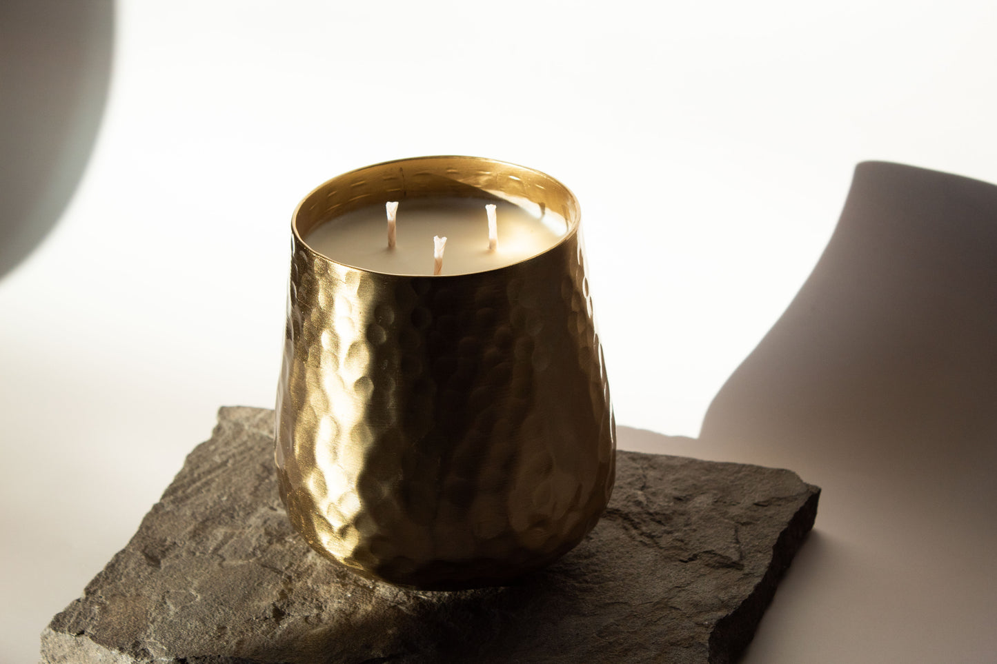 Gold Hammered Candle