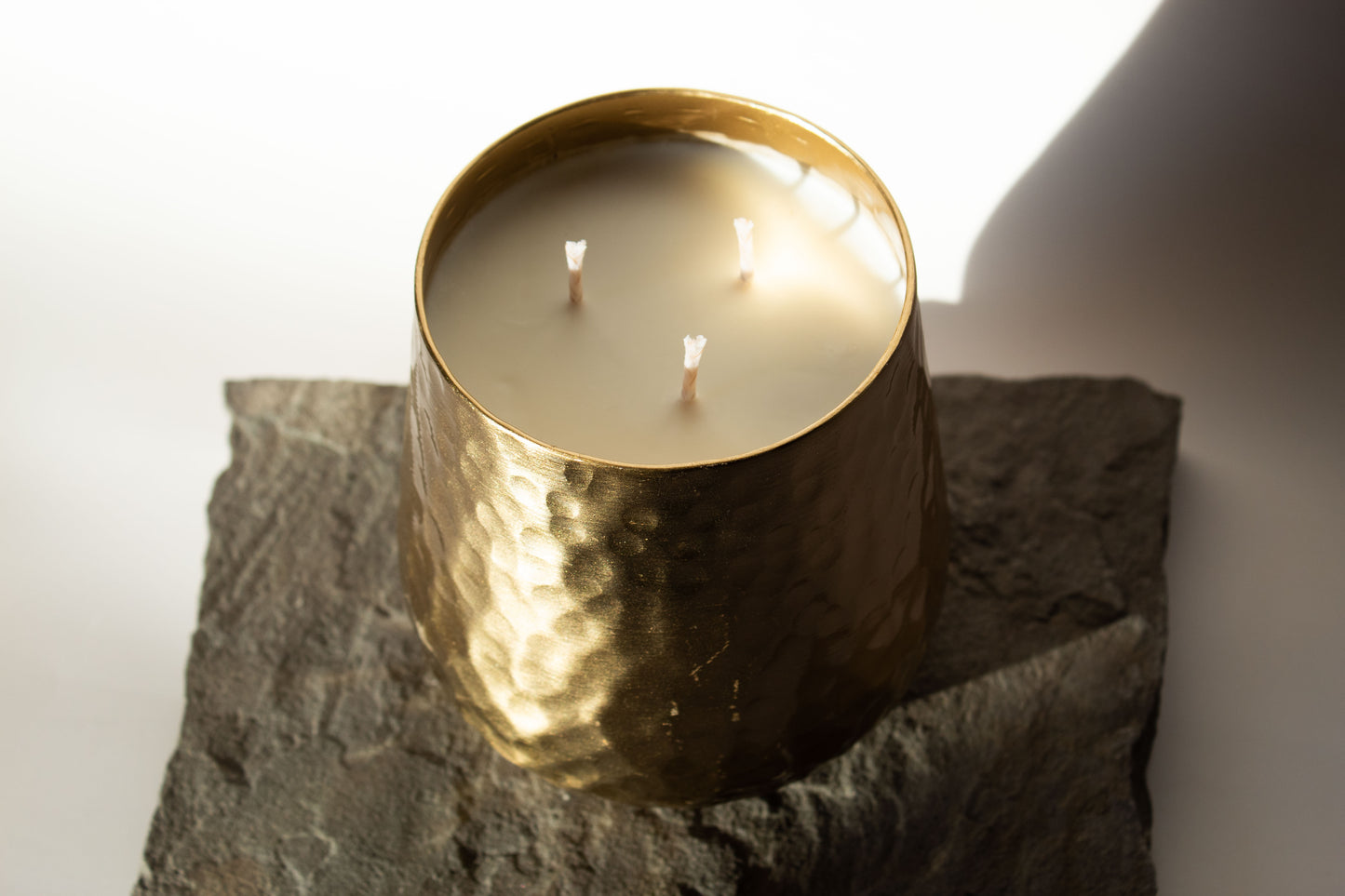Gold Hammered Candle