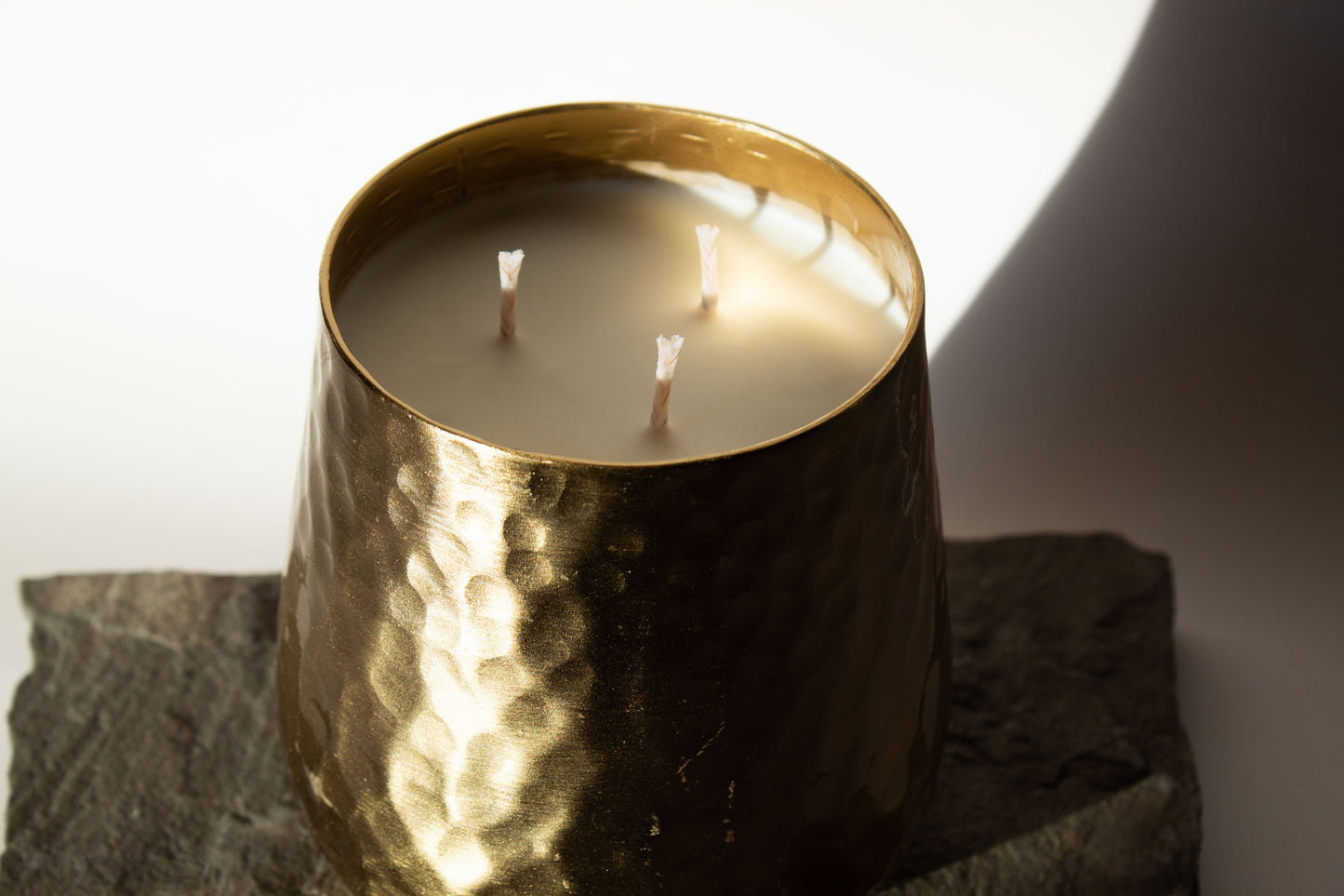 Gold Hammered Candle