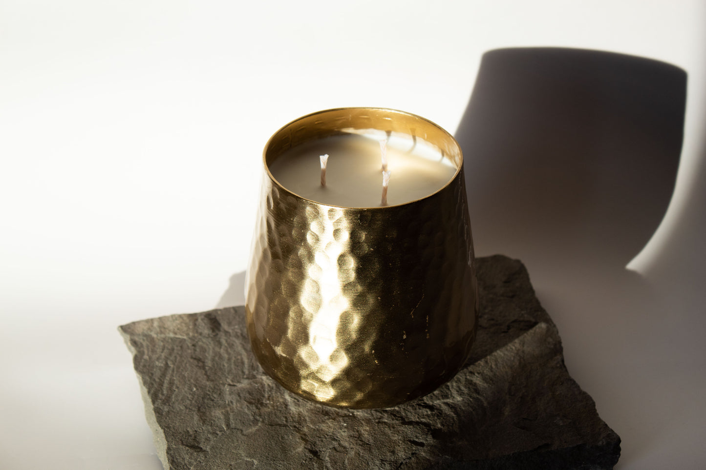 Gold Hammered Candle