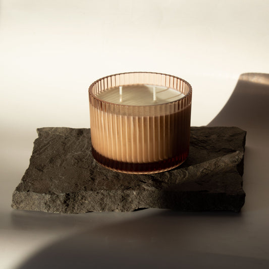 Fluted Glass Candle