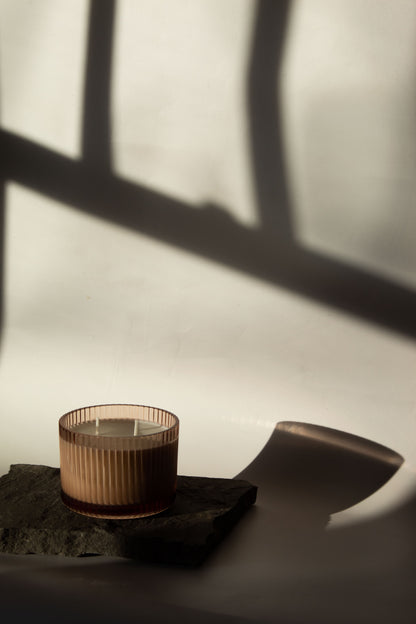 Fluted Glass Candle