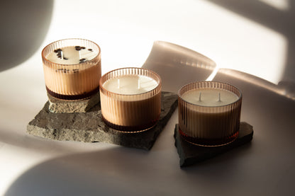 Fluted Glass Candle