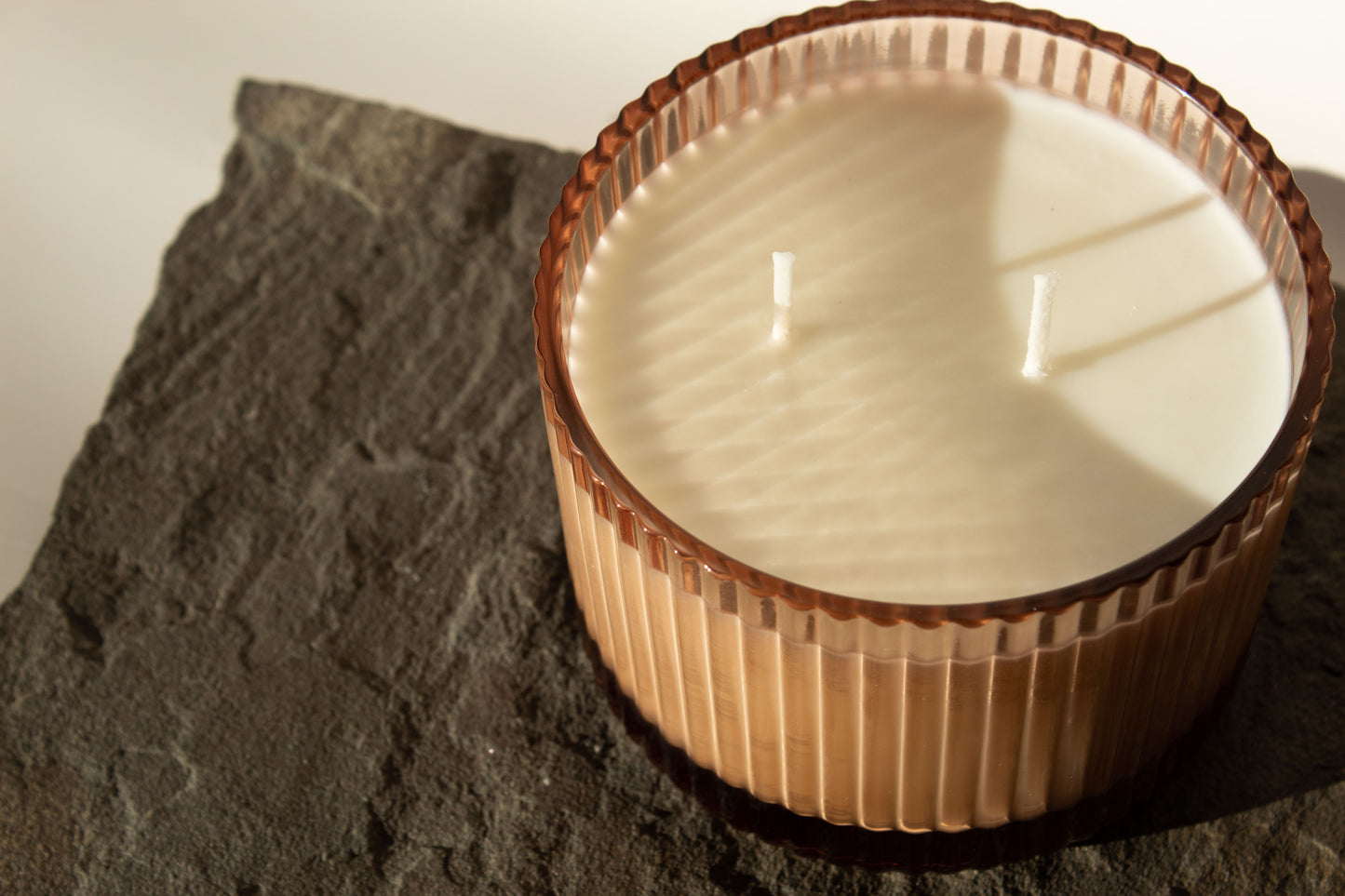 Fluted Glass Candle