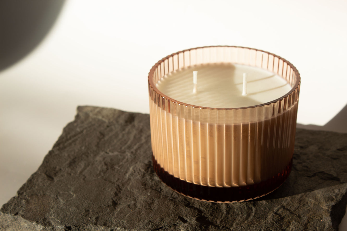 Fluted Glass Candle