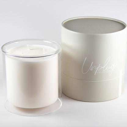 Unplug Mysa Grand candle – large soy candle in signature minimalist vessel